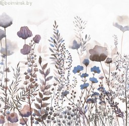 Фотообои De-Art Луговые цветы акварель